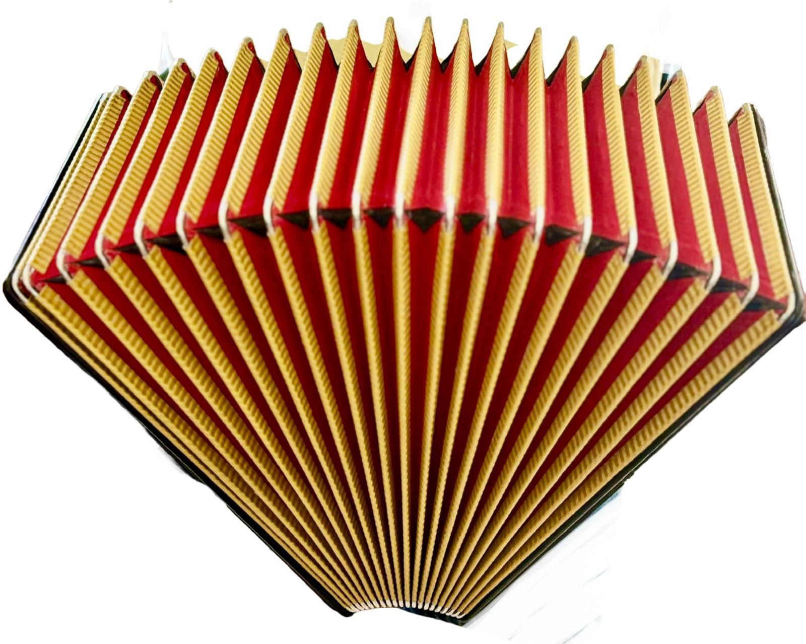 New Accordion Bellows, With Frame,  Gold & Red